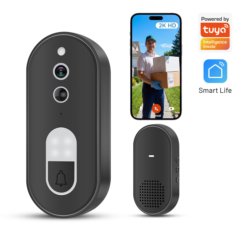 Home Security Doorbell Camera - Tuya 1080P HD Wireless WiFi Video