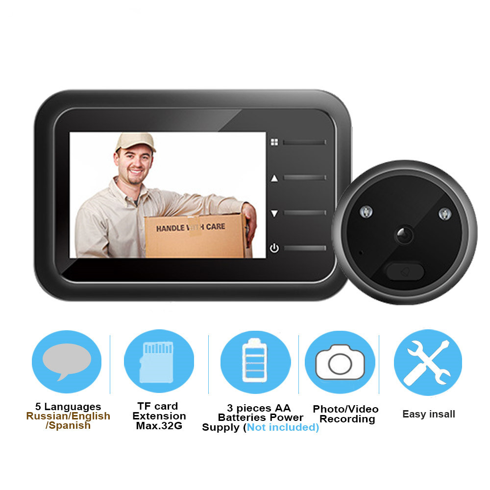 Home Security Ring Camera - Video Peephole Doorbell Camera Video-eye Auto