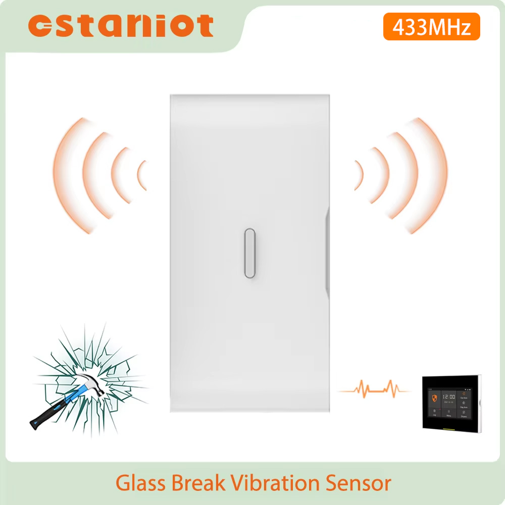 Window Alarm Sensor - Staniot 433MHz EV1527 Wireless Vibration Glass