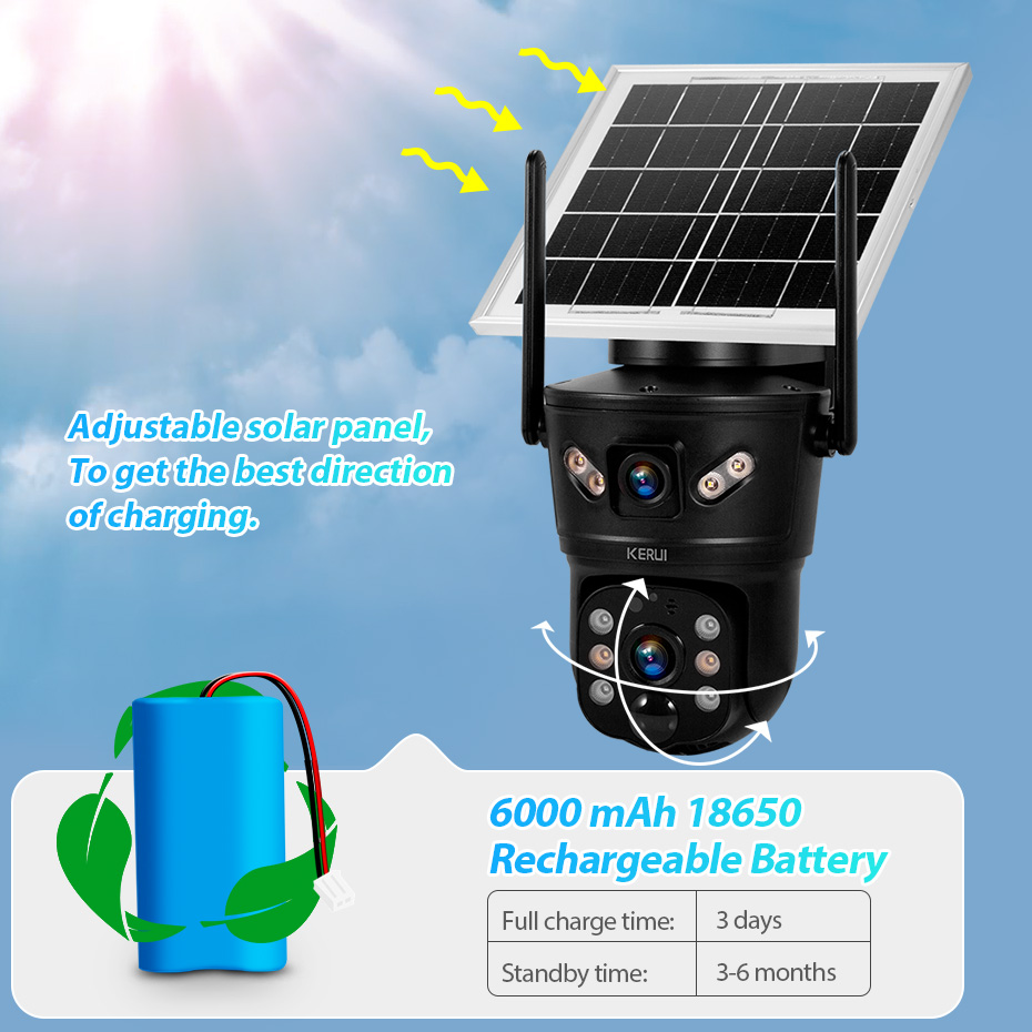 KERUI 6MP 4G SIM WiFi Solar Ca - Home Security Product review and price