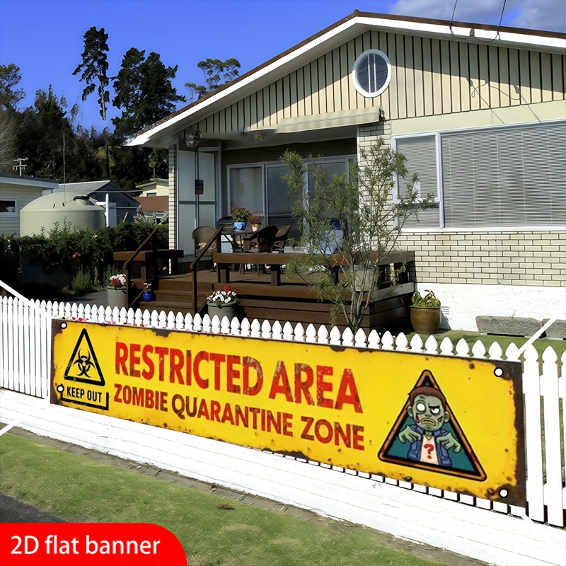 One 2D flat banner for Hallowe - Home Security Fence review and price