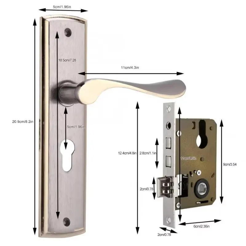 Gold Door Handle Lock Silent H - Home Security Product review and price