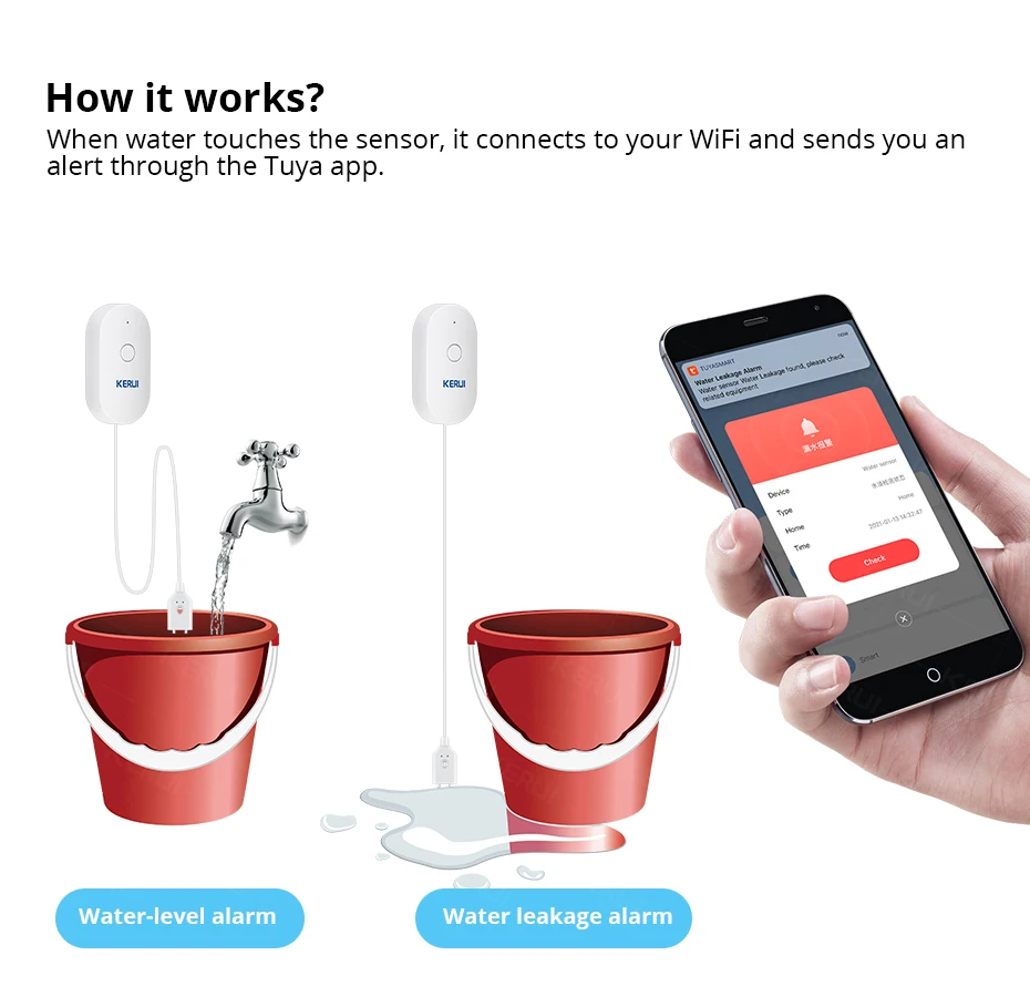 KERUI WiFi Water Sensor Smart  - Home Security Kitchener review and price