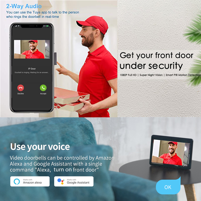 Tuya Smart 1080P Doorbell Came - Home Security Doorbell Camera review and price