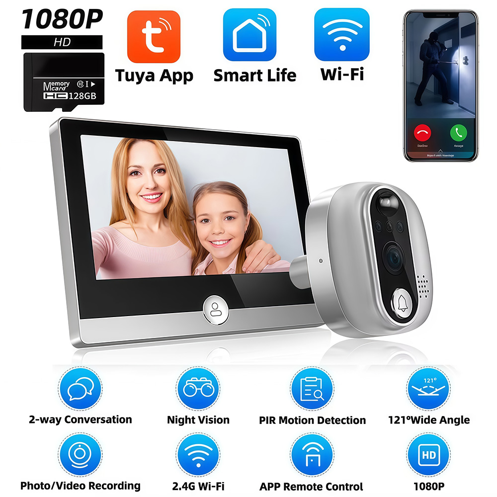 Tuya 1080P WiFi Door Bell Came - Home Security Doorbell Camera review and price