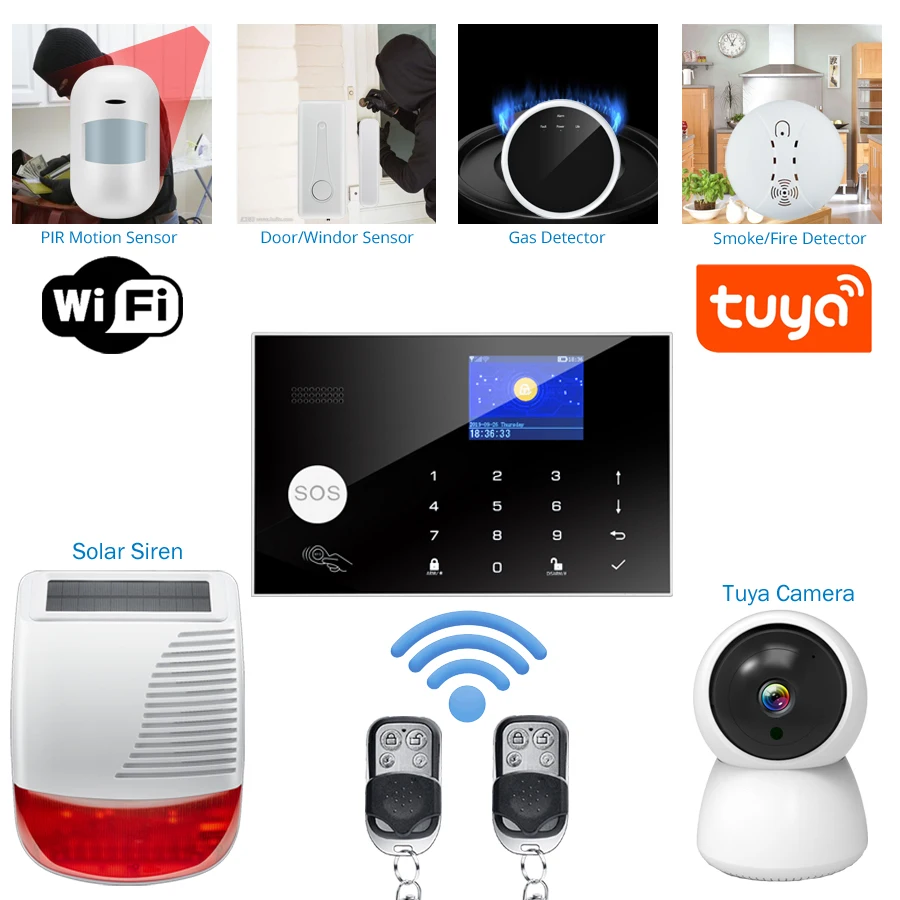 Tuya Wireless WIFI GSM Home Bu - Home Security Zones review and price