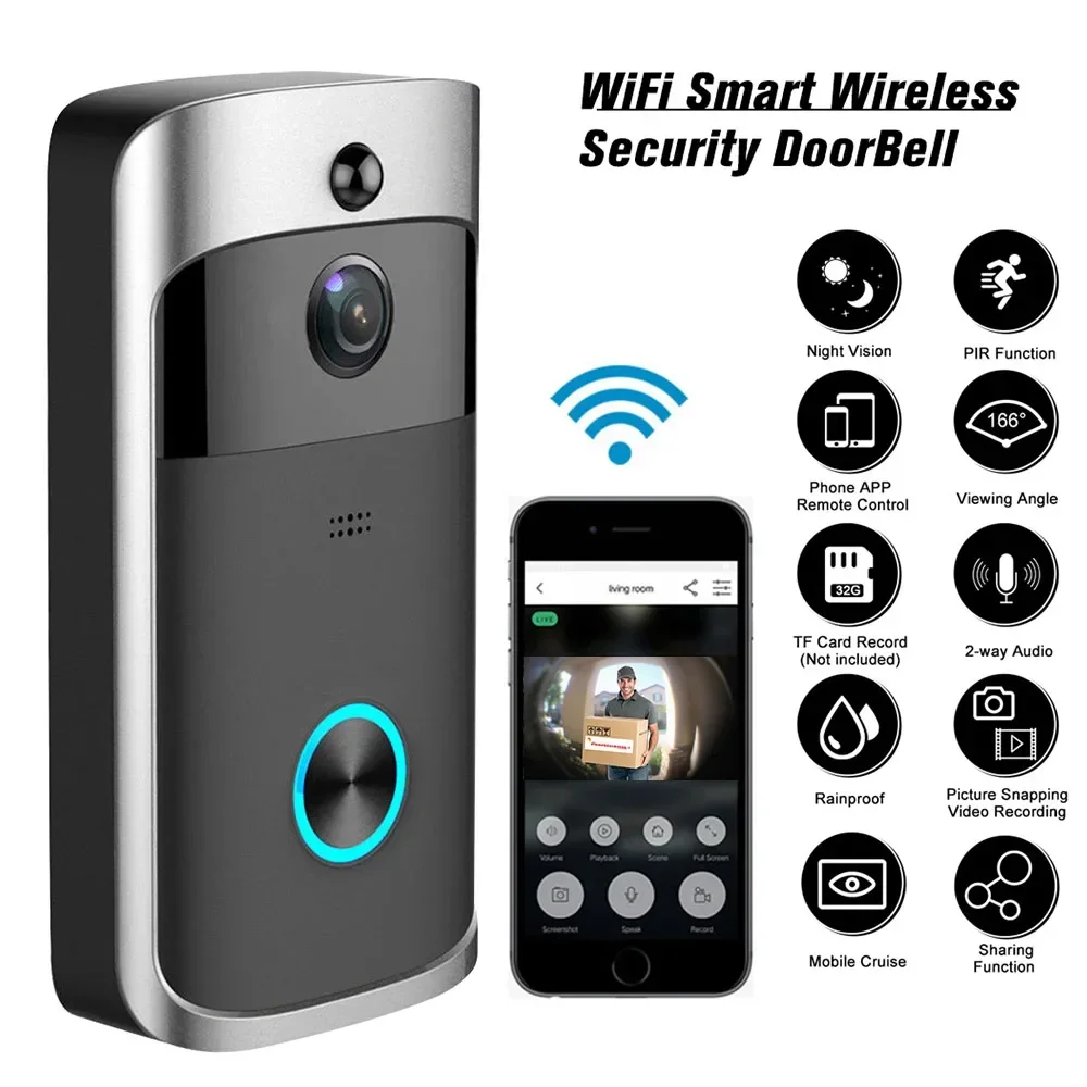 720P HD Smart Home Wireless WI - Home Security Doorbell Camera review and price