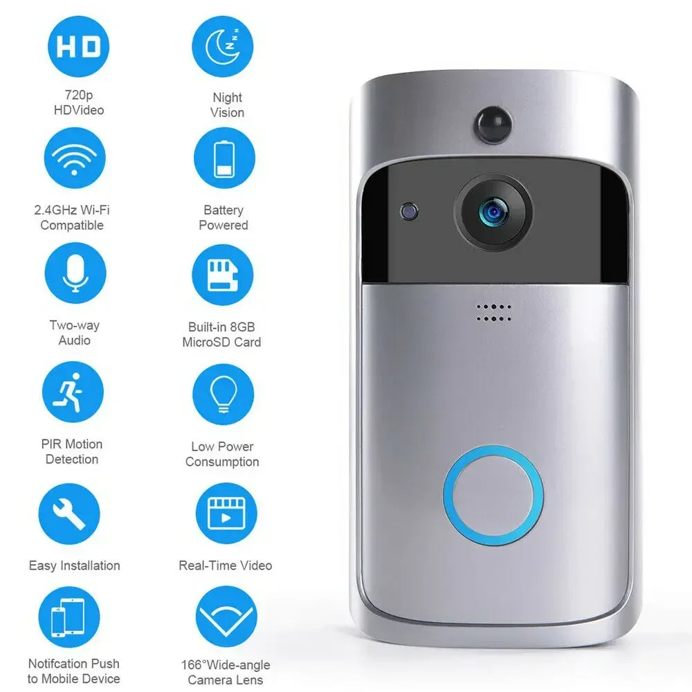 720P HD Smart Home Wireless WI - Home Security Doorbell Camera review and price
